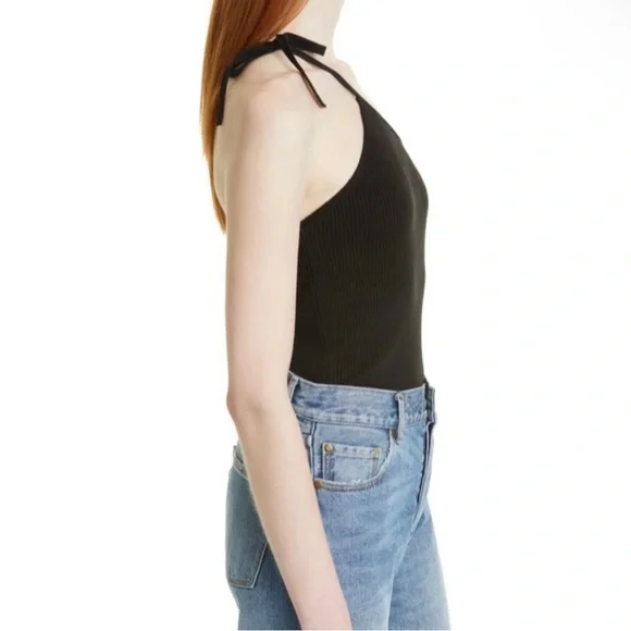 NEW BA&SH BLACK ONE-SHOULDER TANK TOP - Picture 5 of 9